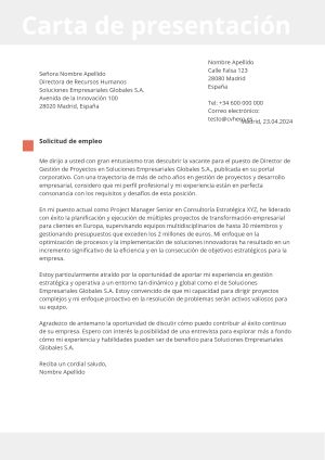 Ejemplo de carta de presentación para 
2022